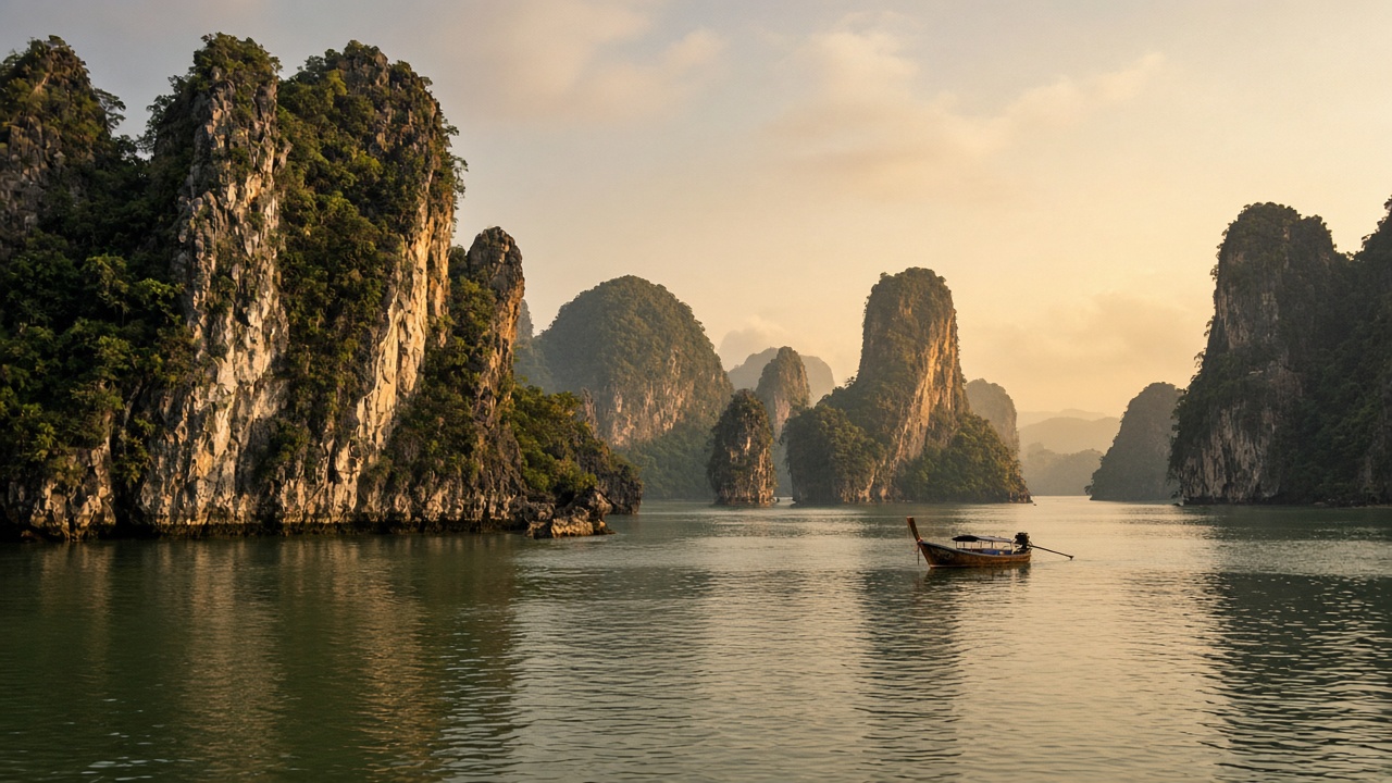 Kalksteininseln in der Bucht von Phang Nga, Thailand